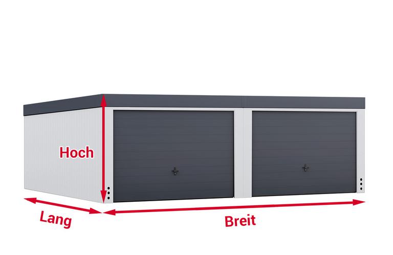 Premium Doppelgarage 6,26 m x 5,83 m x 2,35 m Glattwand verputzt viele Farben 